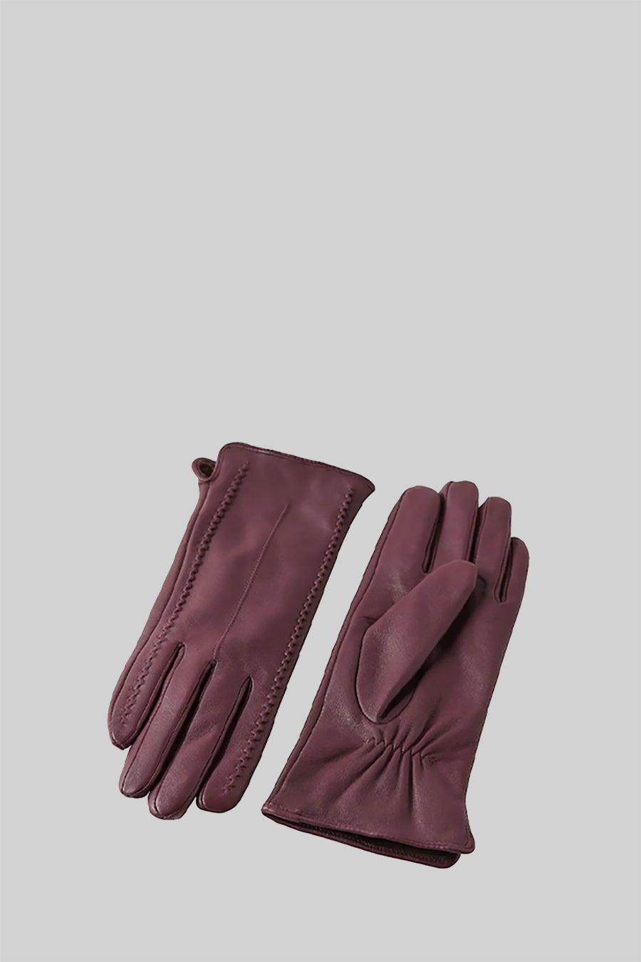 Bespoke Stitching Form-Fitting Smooth Leather Gloves – Burgundy