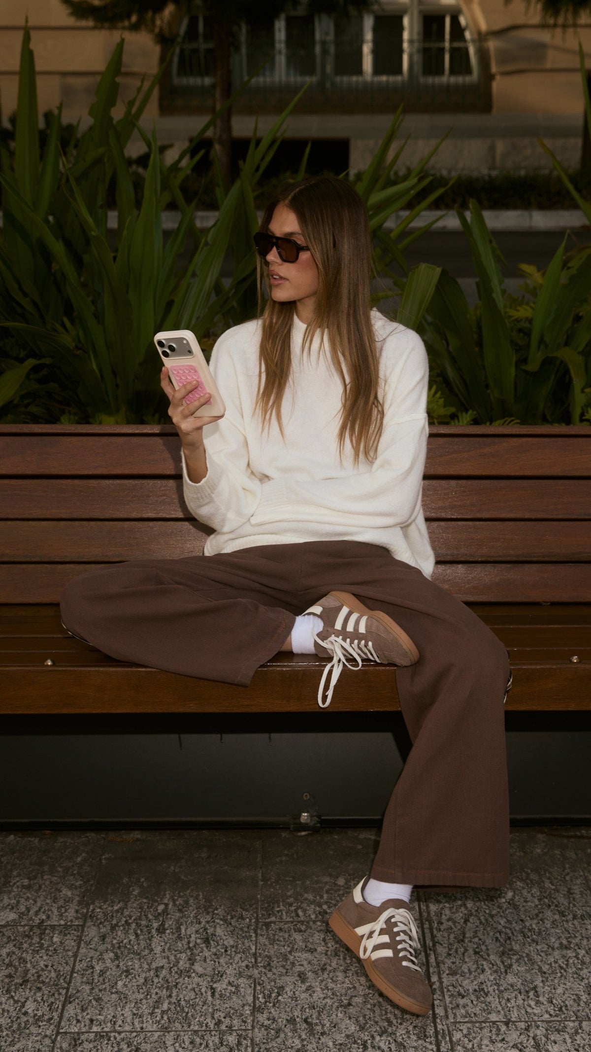Haven Oversized Crew Neck Exposed Seam Knit Jumper – Cream – view 8