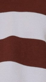 Kodi Collared V-Neck Boxy Knit Jumper – Blue/Brown Stripe – view 8