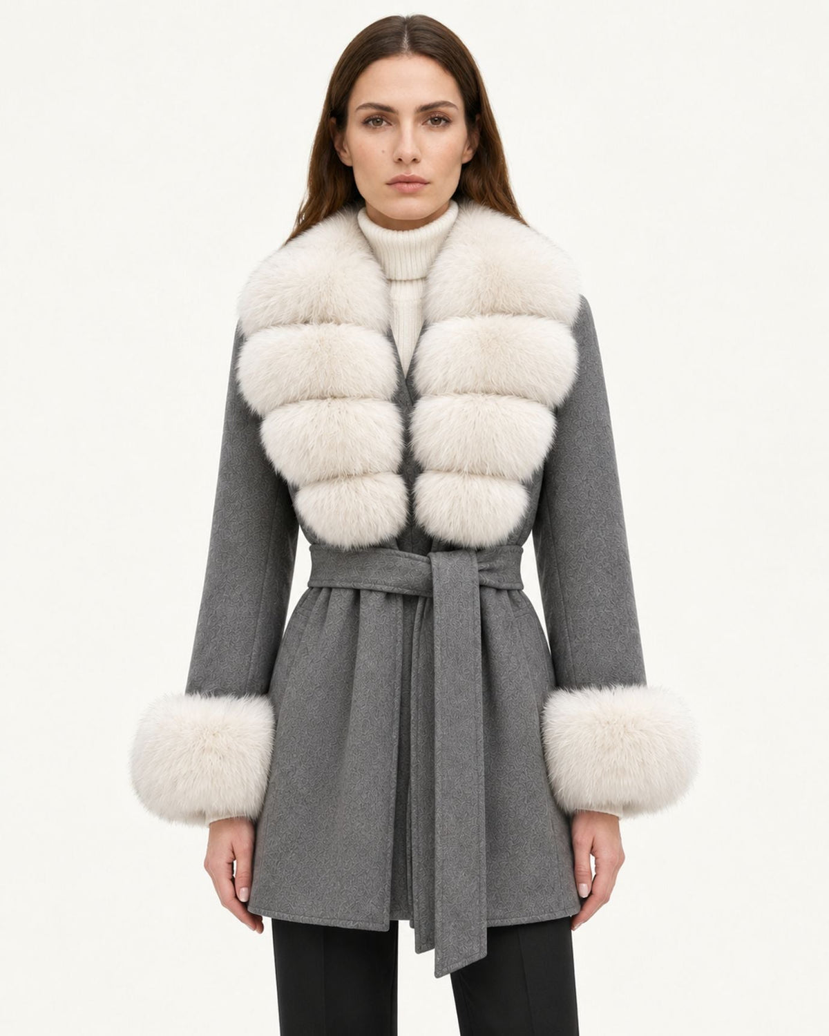 Mira Belted Mid-Length Hand-Stitched Wool Coat – view 3