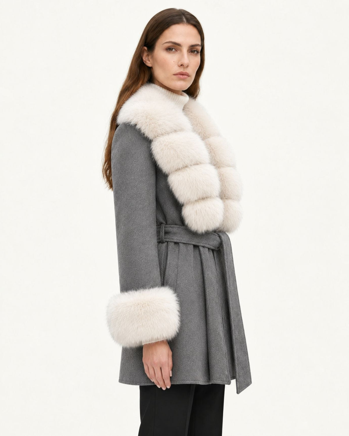 Mira Belted Mid-Length Hand-Stitched Wool Coat – view 2