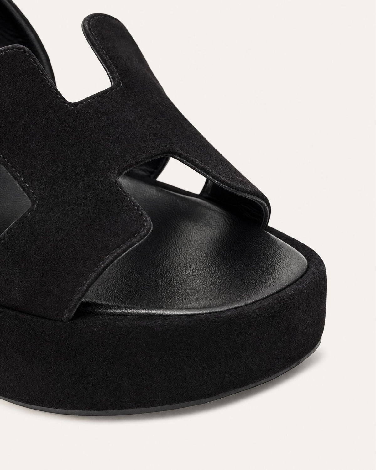 H-Band Suede Platform Block Heel Sandals with Rounded Toe – view 8