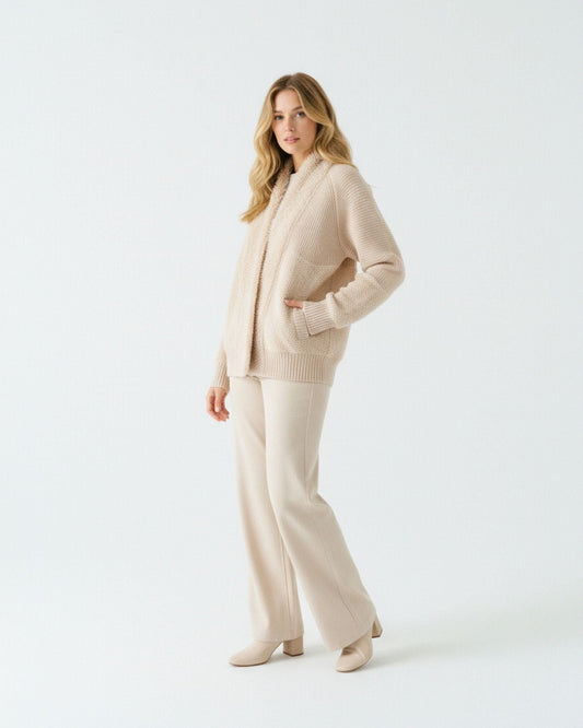 Rina Cashmere Coat with Lapel Collar and Deep Pockets – view 2