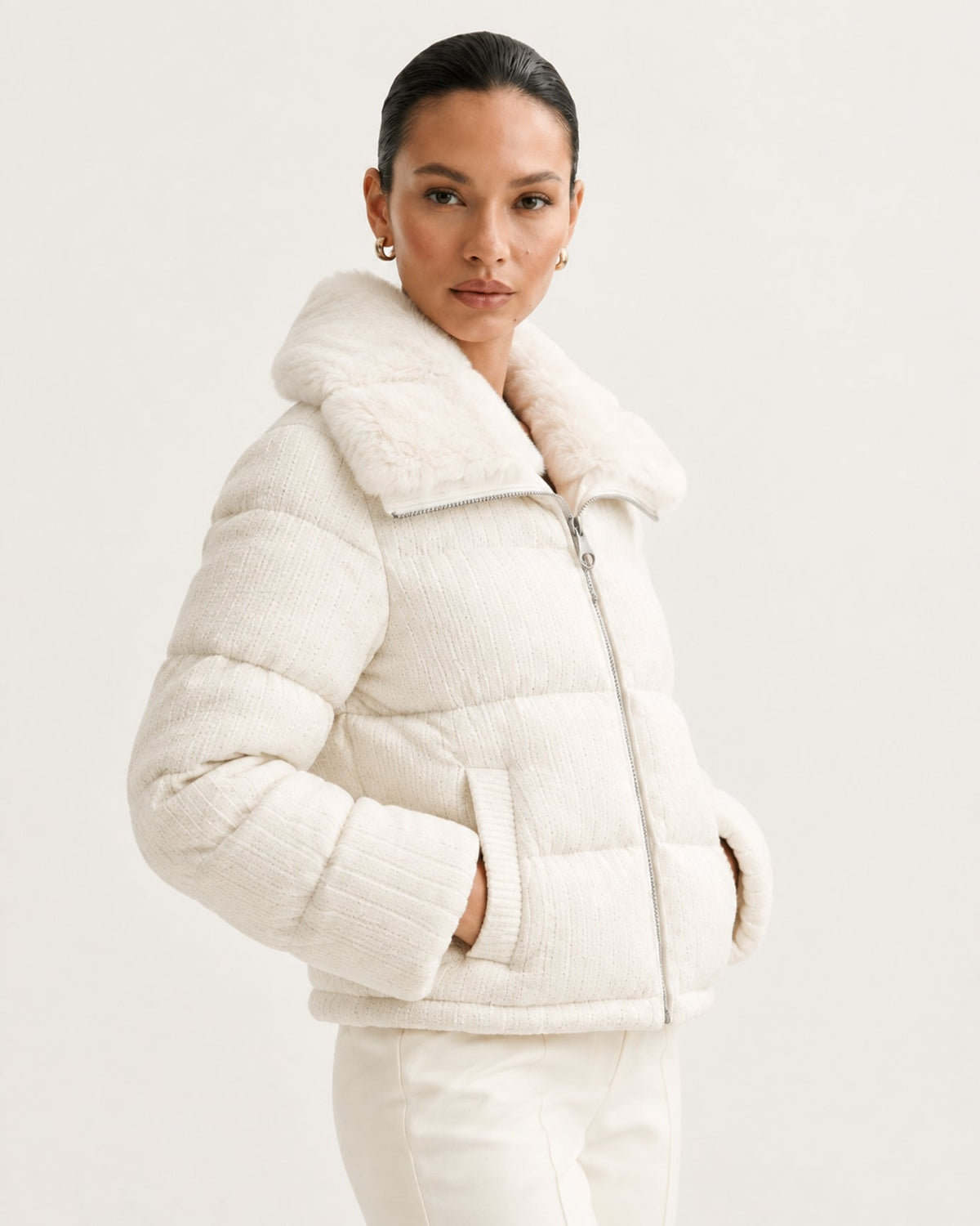 Diana Wool Knit Goose Down Jacket – view 4