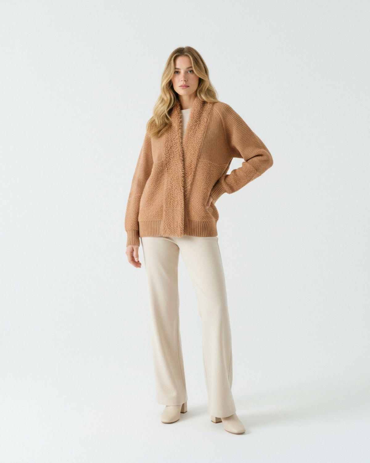 Rina Cashmere Coat with Lapel Collar and Deep Pockets – view 12