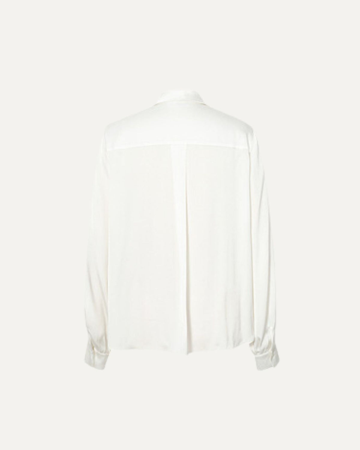 Classic Collar 100% Mulberry Silk Shirt – Off White – view 3