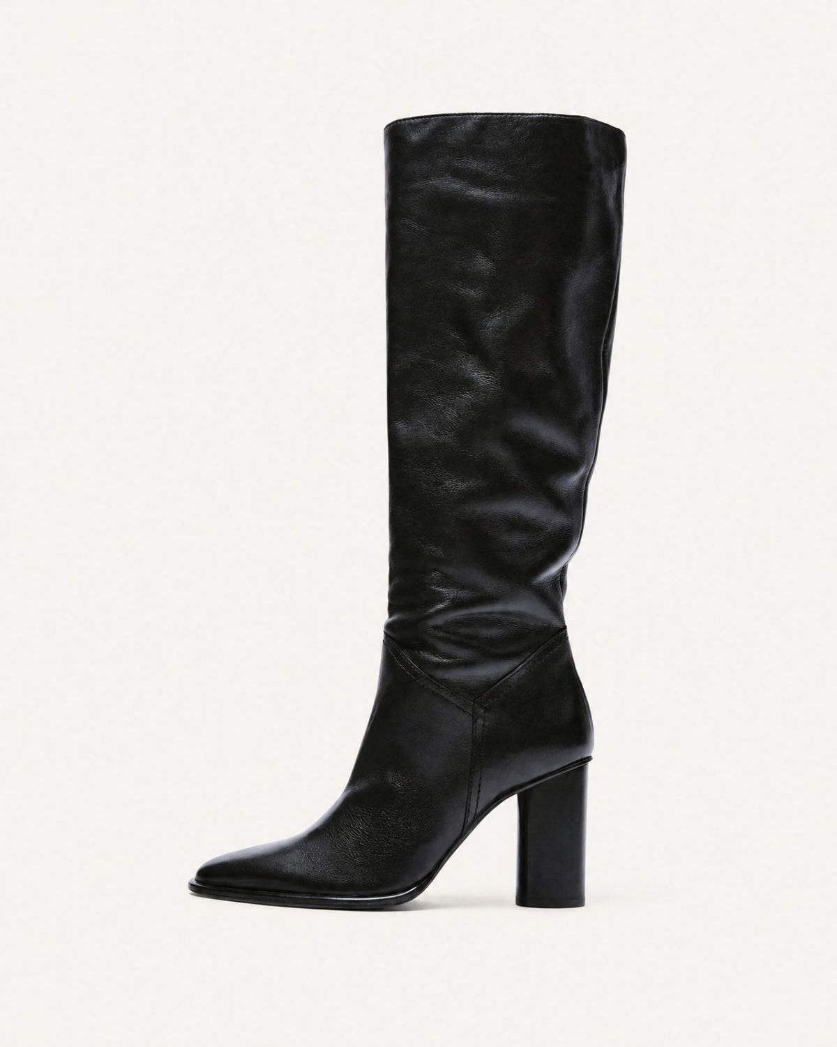 Kira Pull-On Square Toe Cowhide Leather Knee-High Boots – view 5