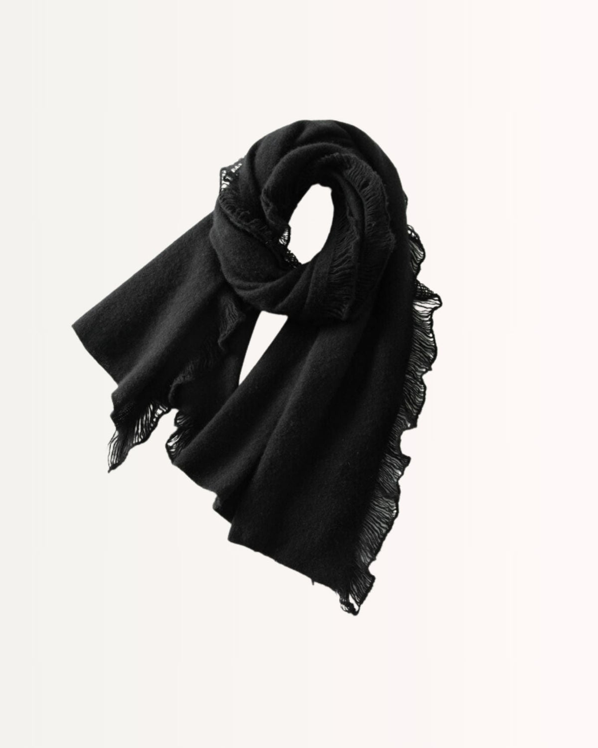 Soft Lightweight Pure Cashmere Scarf for Year-Round Wear – Black – view 1