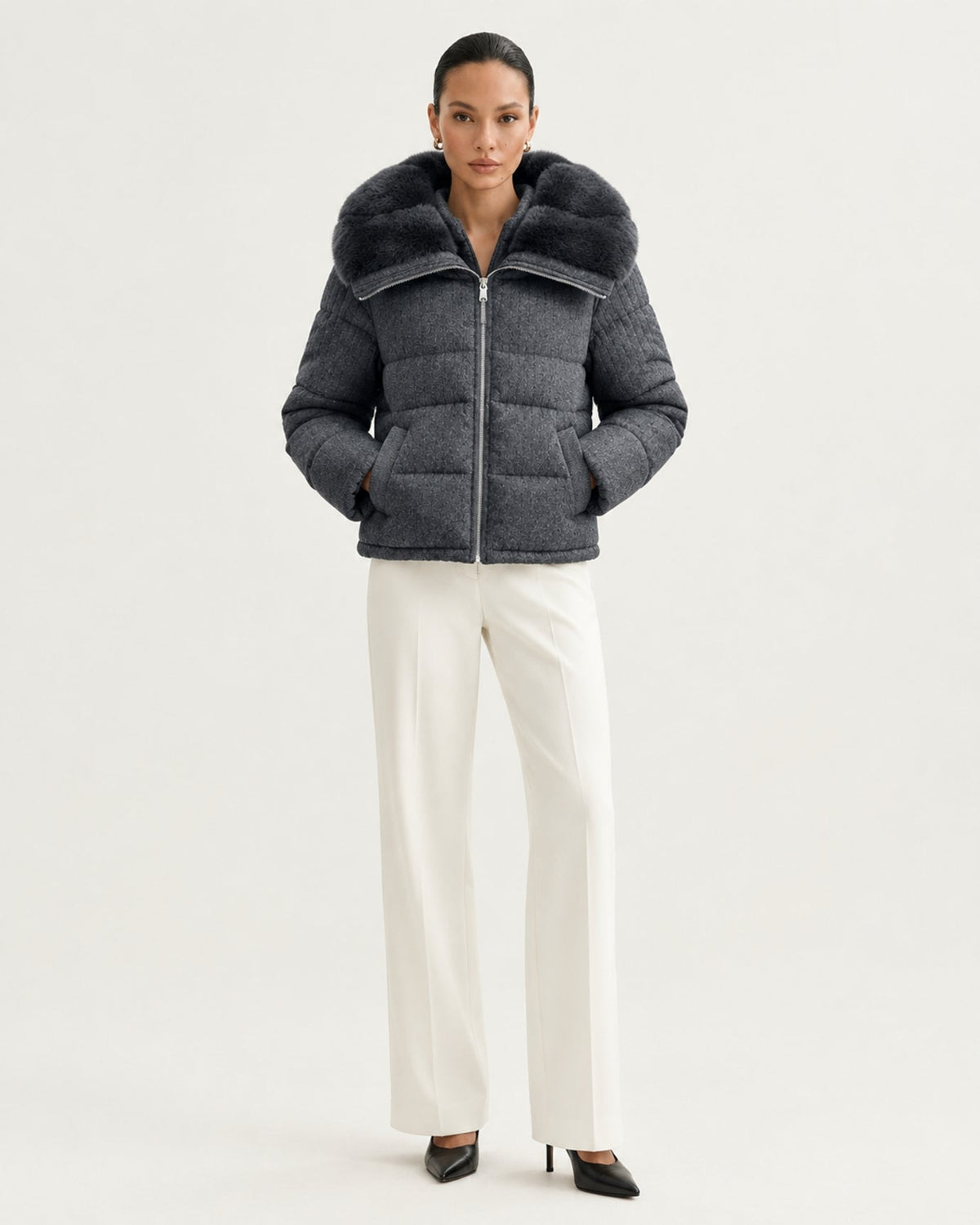 Diana Wool Knit Goose Down Jacket – view 10