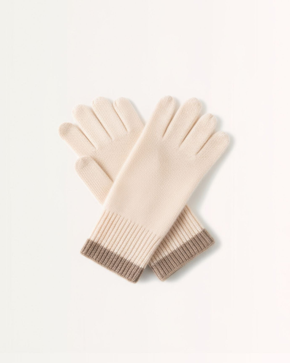 Extended Length Pure Cashmere Gloves with Colour-Matched Edges – view 3