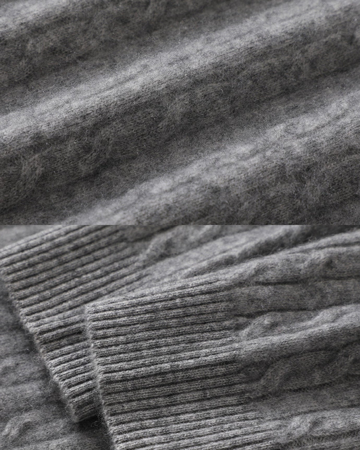 Relaxed Fit Cable Knit Cashmere Polo Collar Jumper – view 15