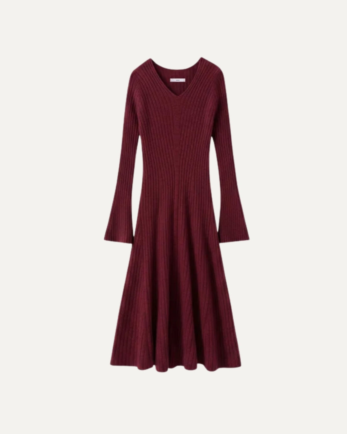 100% Cashmere V-Neck Dress with Relaxed Natural Drape – view 5