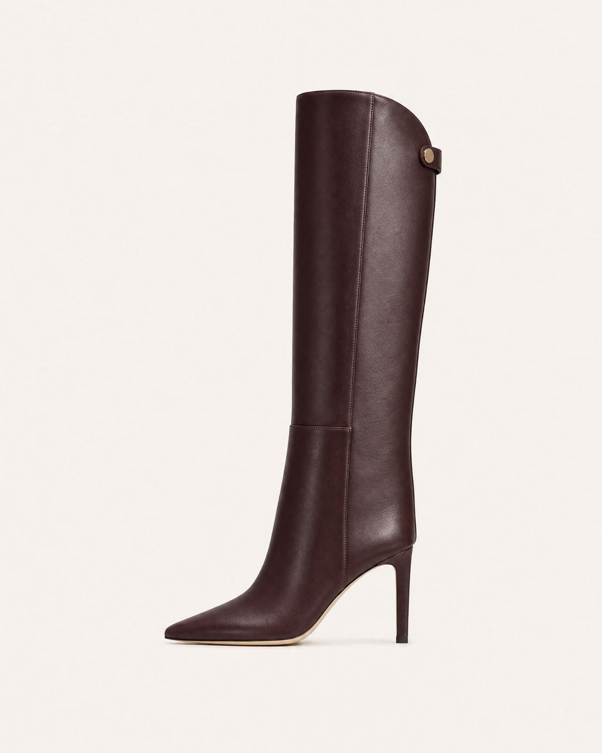 Pointed Toe Straight Shaft High Heel Boots with Leather Lining – view 9
