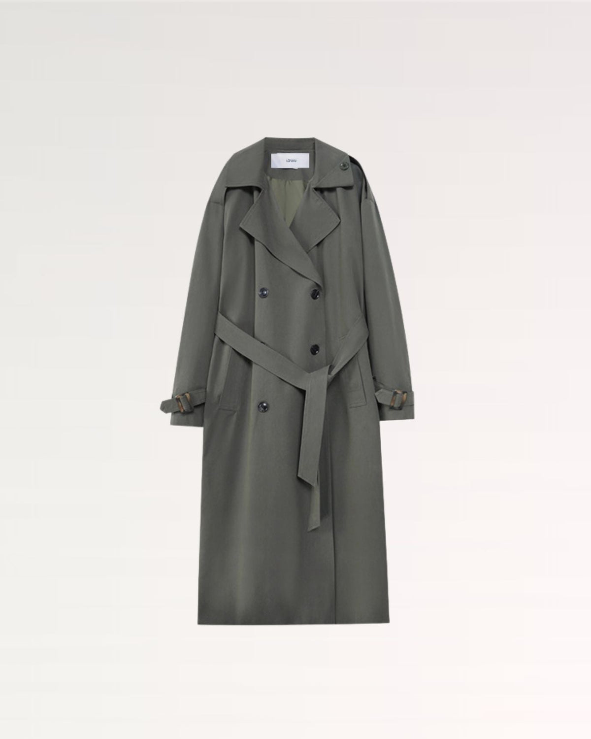 Double-Breasted Belted Water-Resistant Trench Coat – view 7