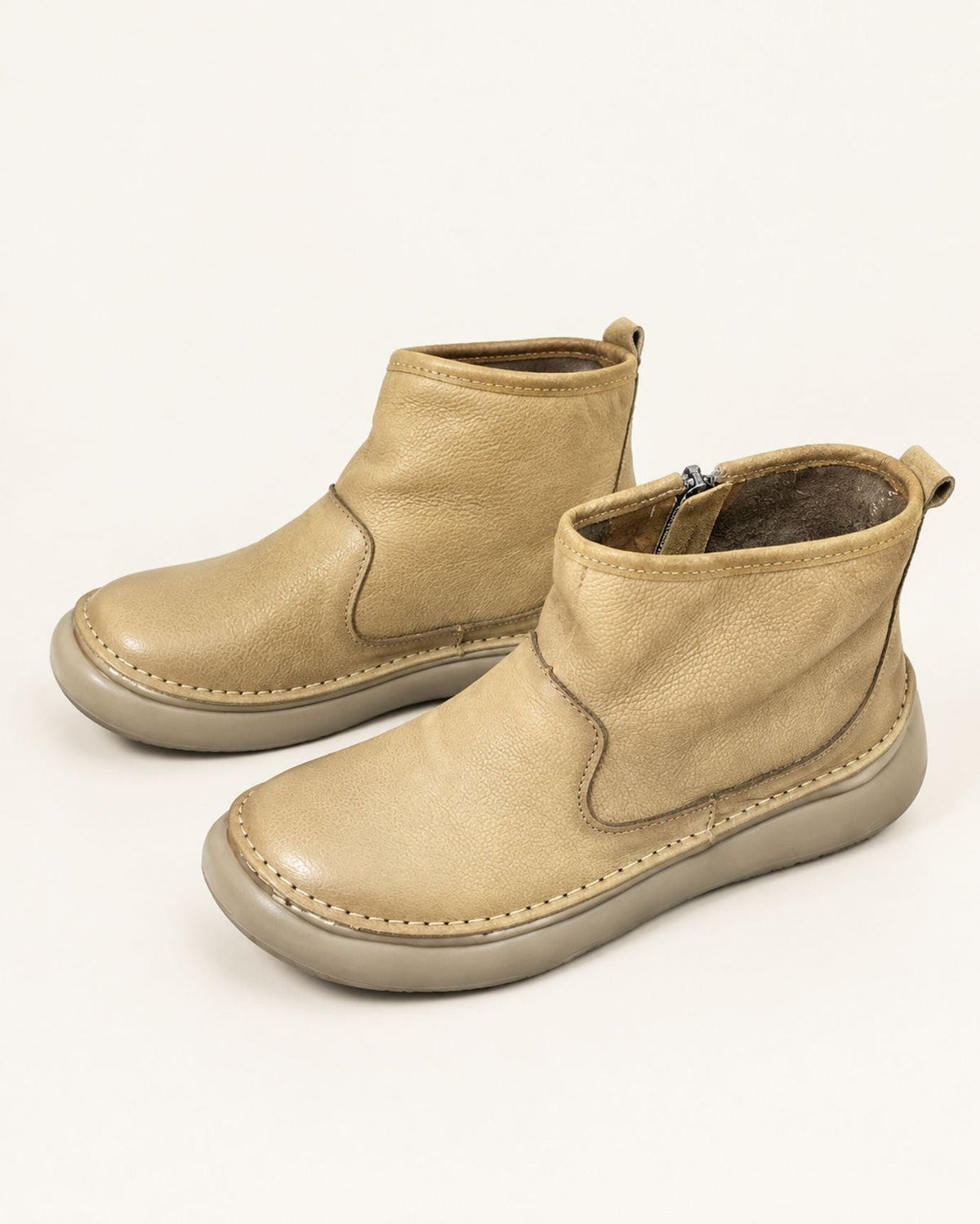 Top-Grain Leather Side-Zip Combat Boots with Leather Lining – view 10