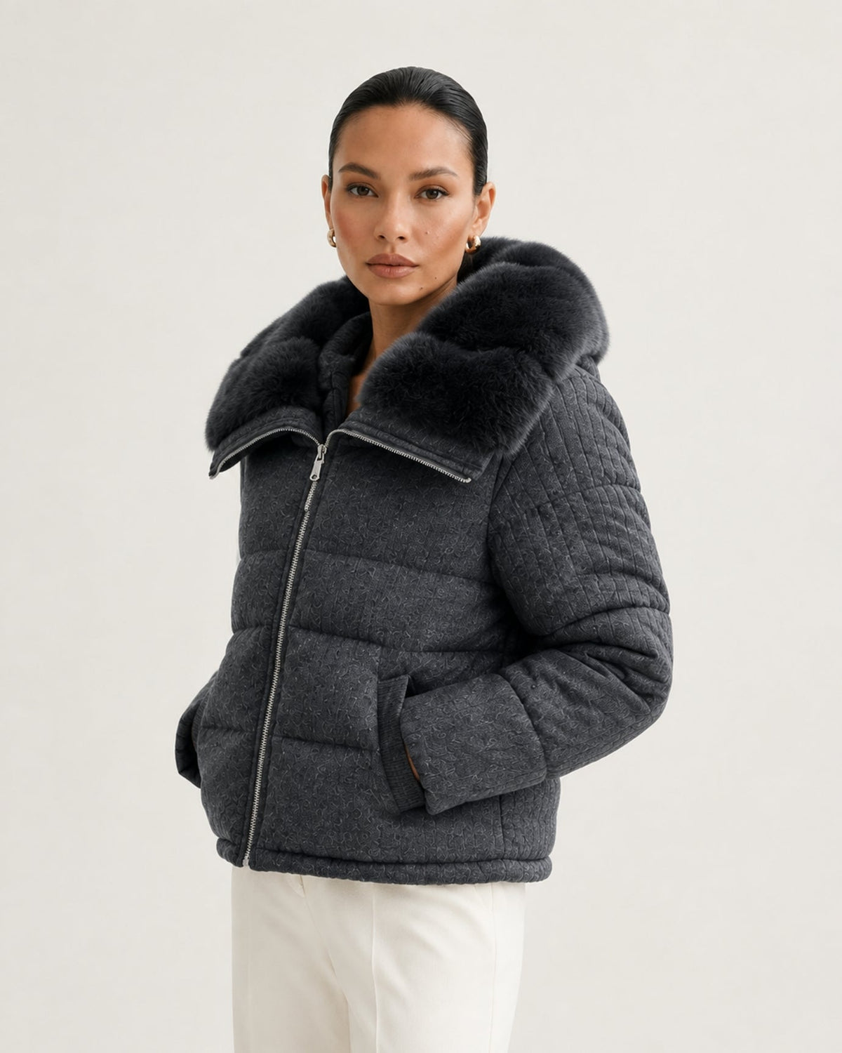 Diana Wool Knit Goose Down Jacket – view 12