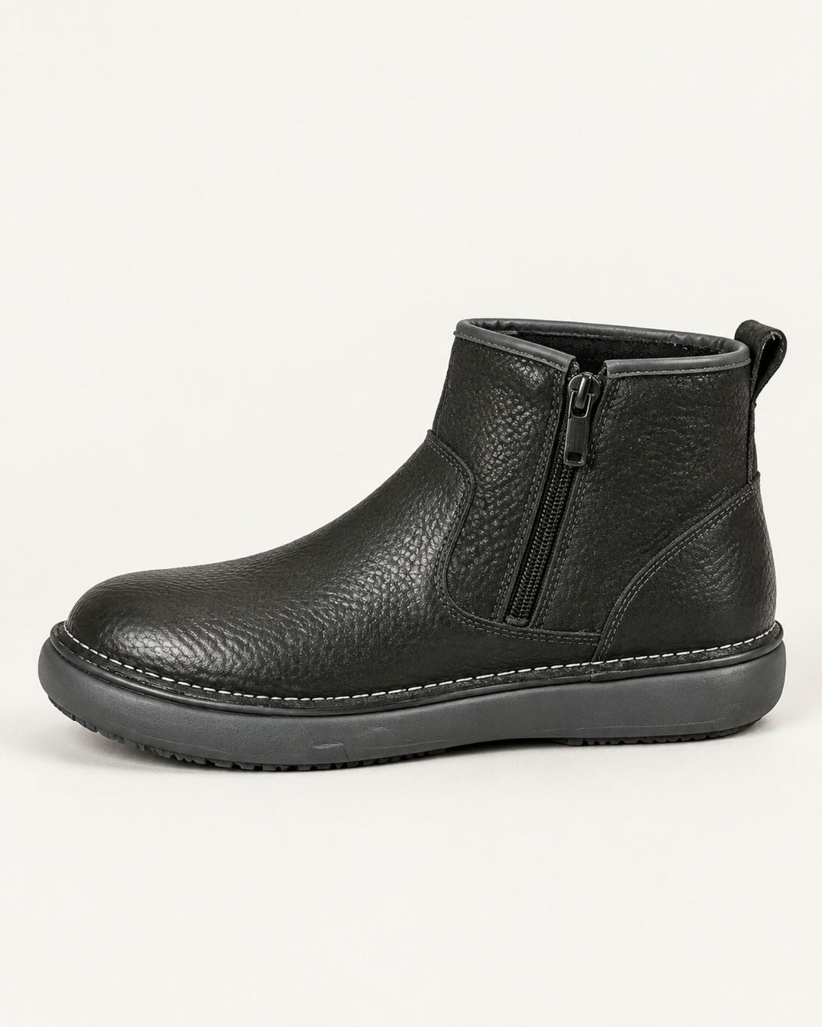 Top-Grain Leather Side-Zip Combat Boots with Leather Lining – view 6