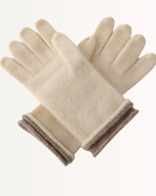 Thickened Knit Pure Cashmere Gloves with Matching Bow – view 2