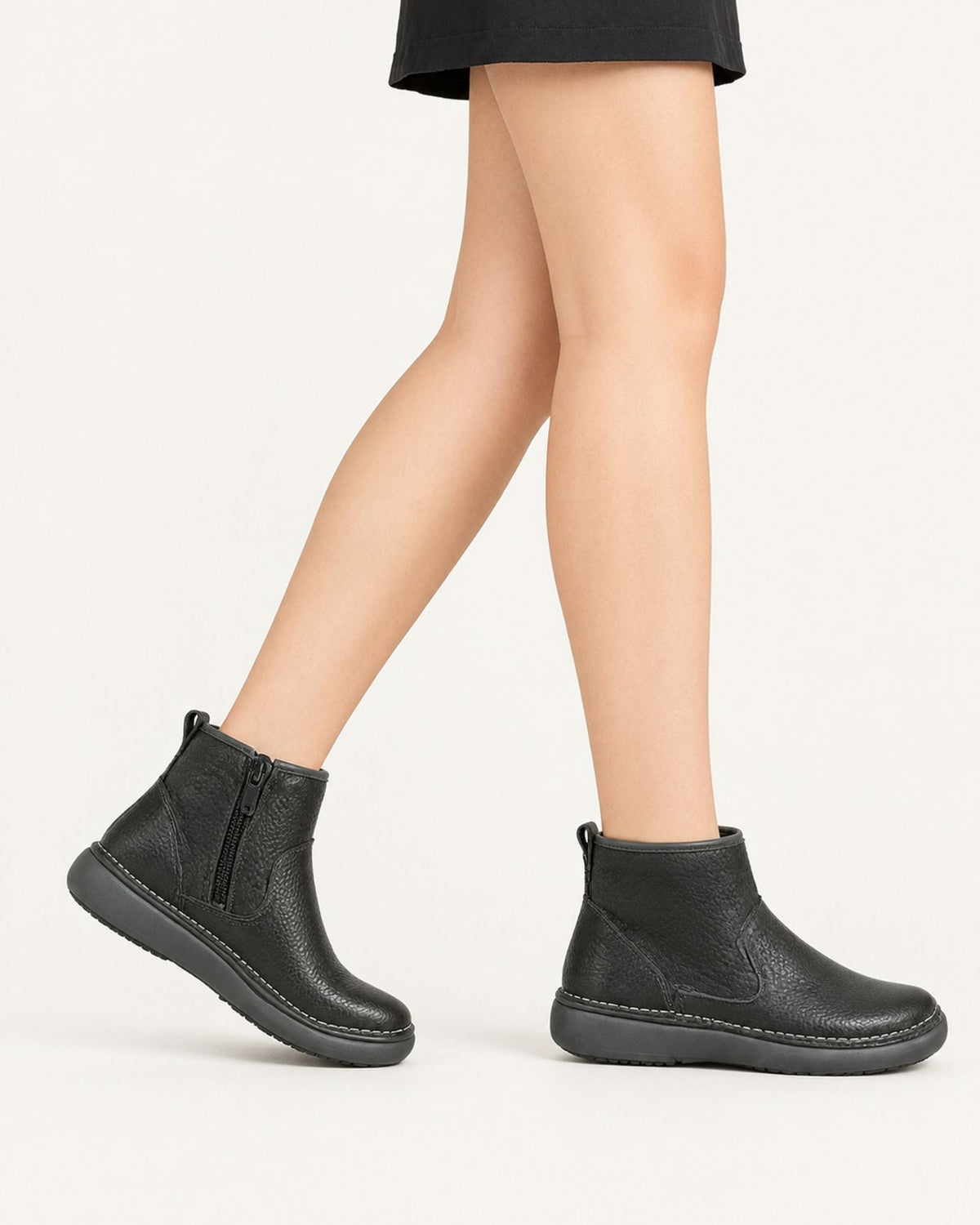 Top-Grain Leather Side-Zip Combat Boots with Leather Lining – view 8