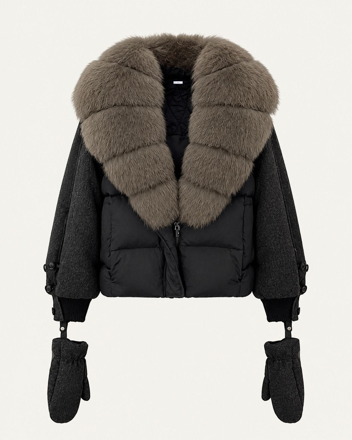 NY Quilted Duck Down Puffer Jacket with Detachable Collar – view 8