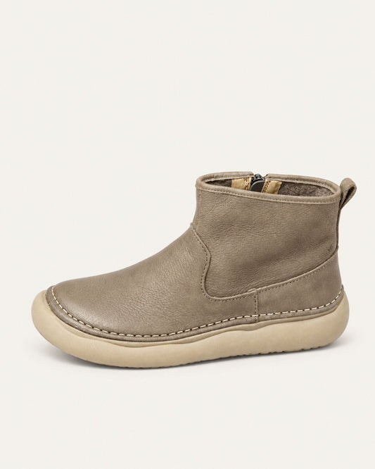 Top-Grain Leather Side-Zip Combat Boots with Leather Lining