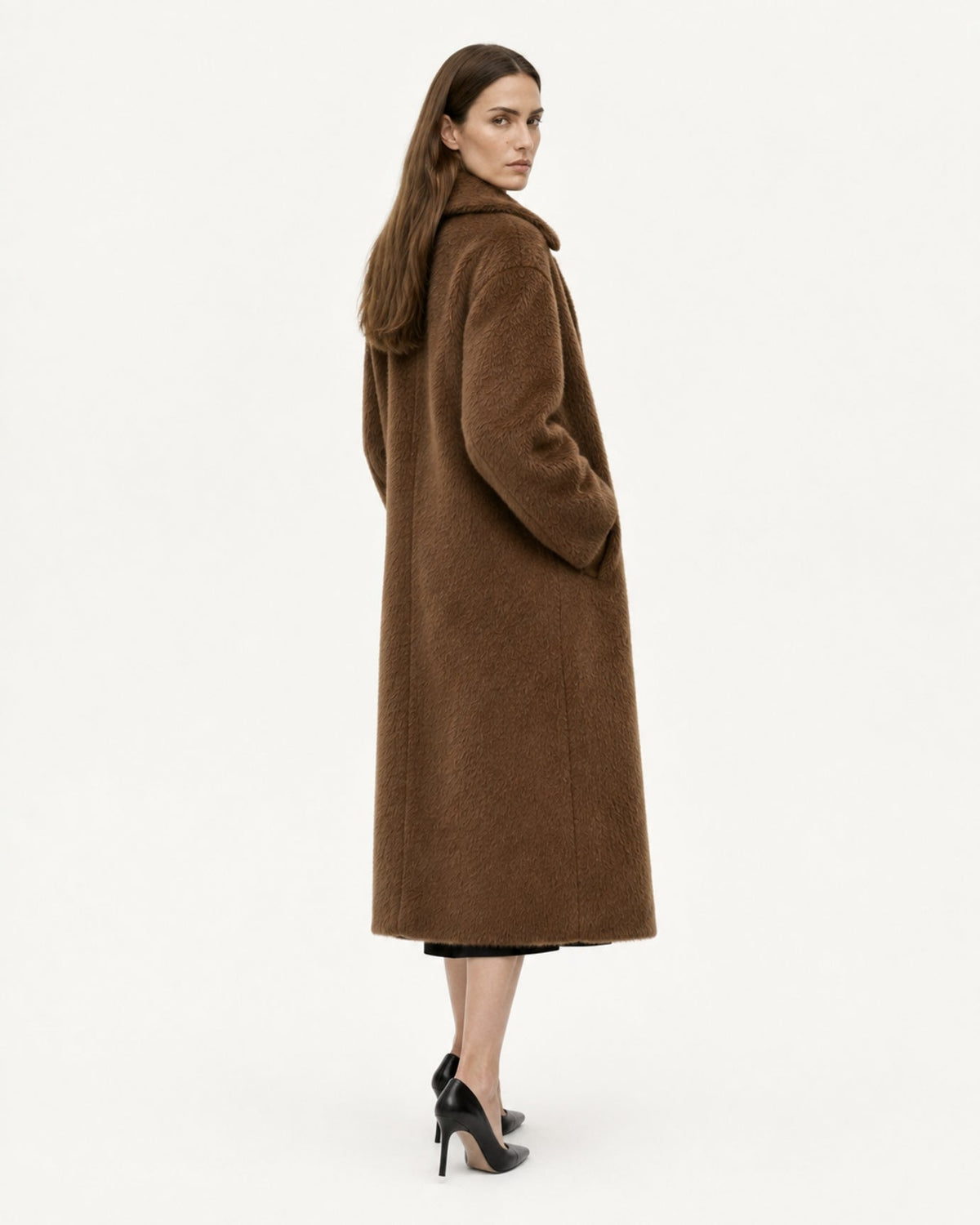 Relaxed Mid-Length Suri Alpaca Single-Button Lapel Coat – view 7
