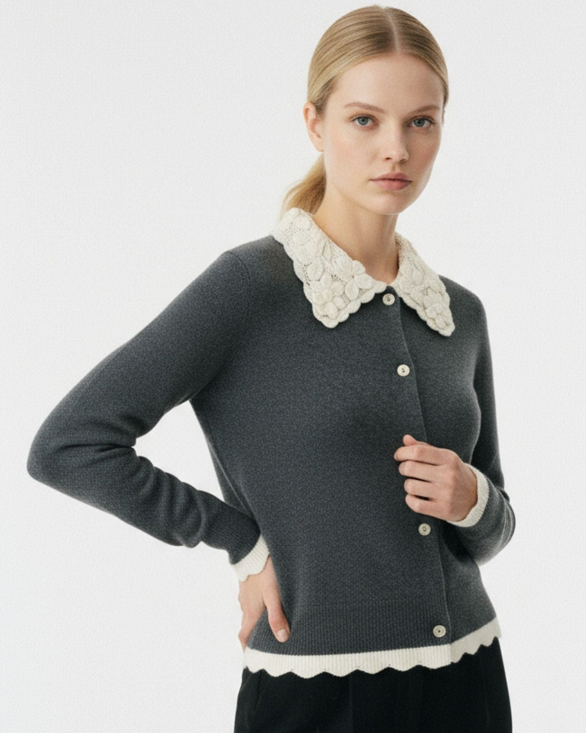 Relaxed Fit Pure Cashmere Cardigan Coat for Layering – view 3