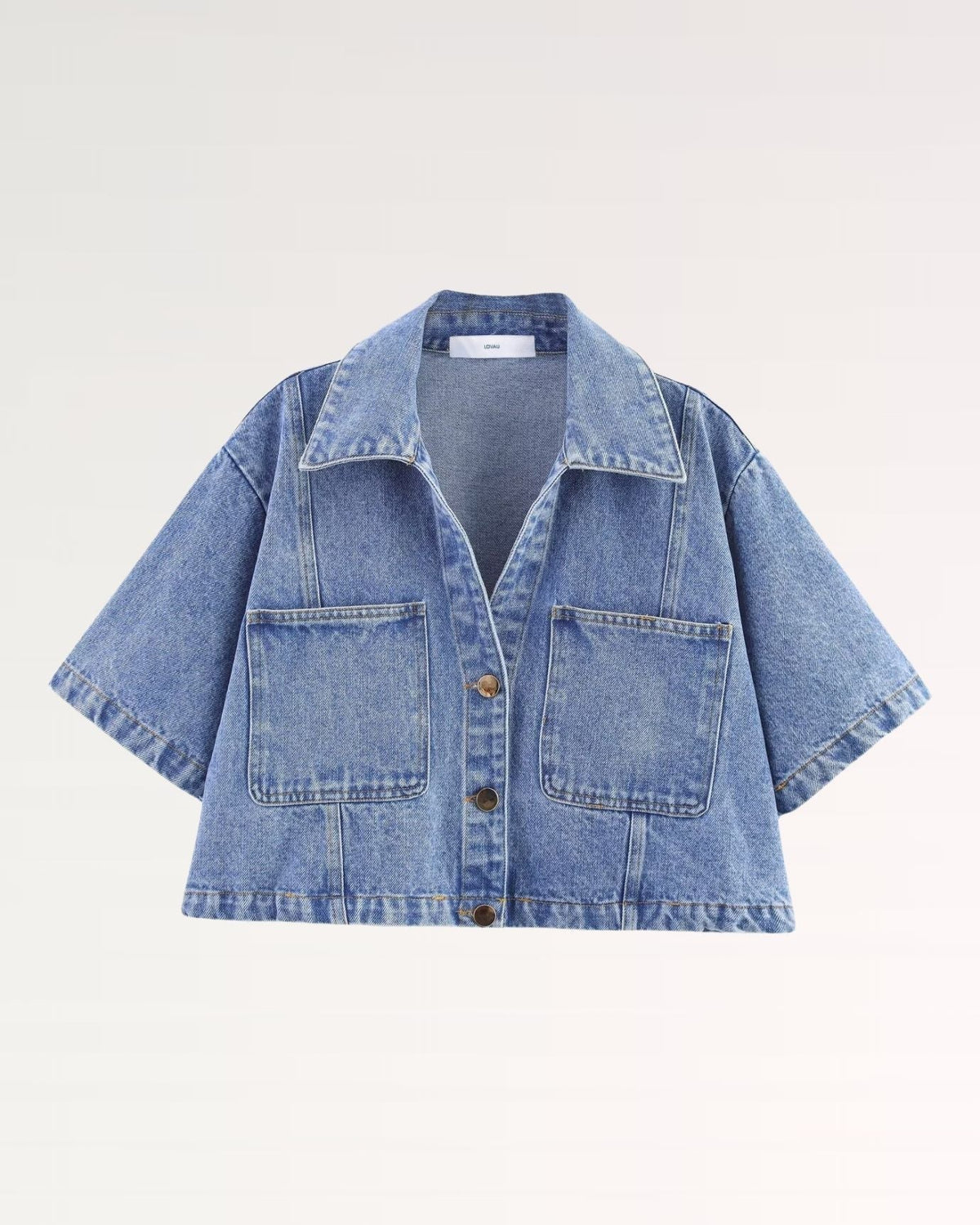New York Tailored Denim Shirt with Chest Pockets – Blue