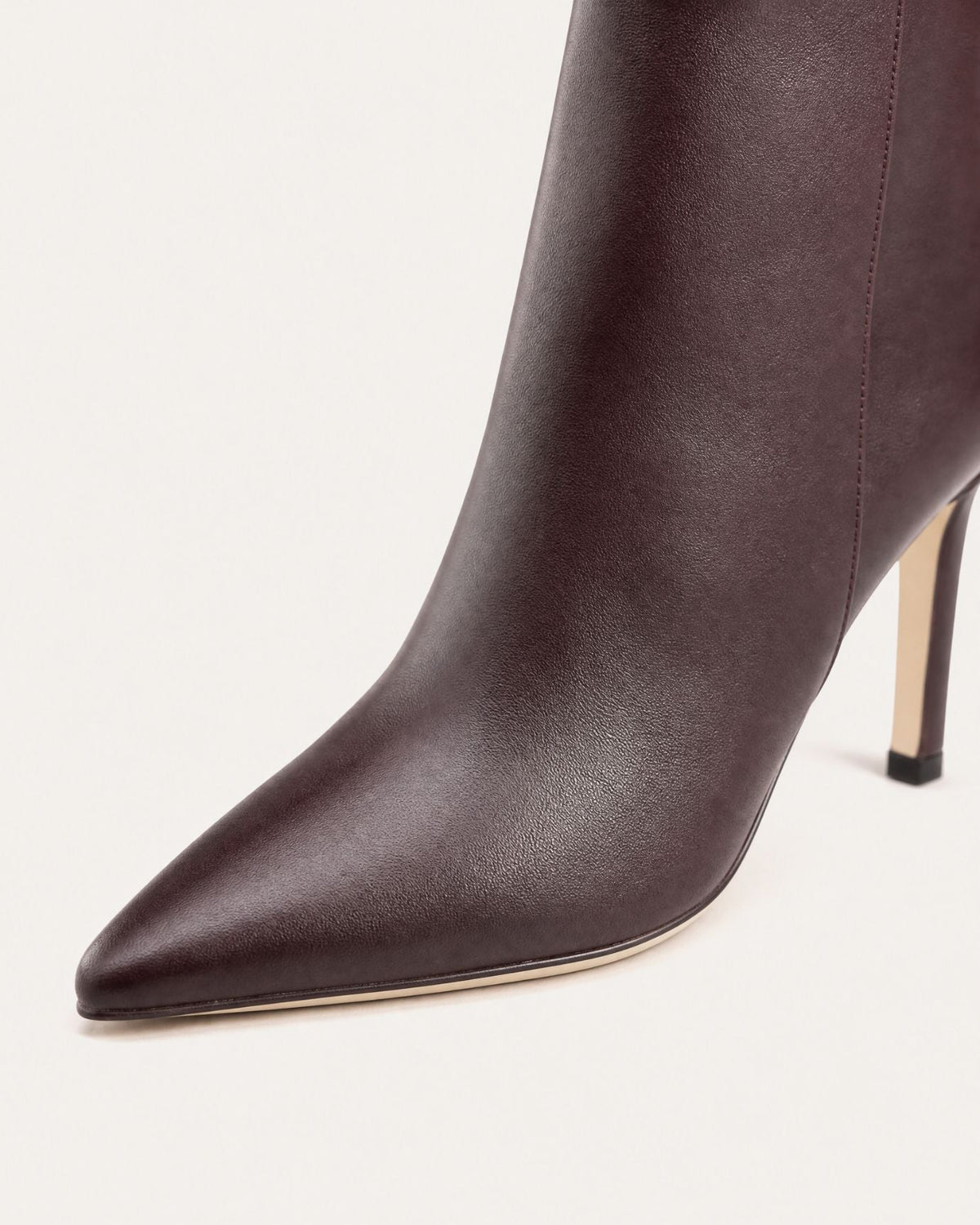 Pointed Toe Straight Shaft High Heel Boots with Leather Lining – view 10