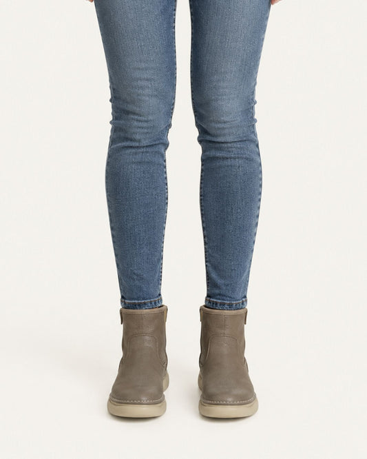 Top-Grain Leather Side-Zip Combat Boots with Leather Lining – view 2