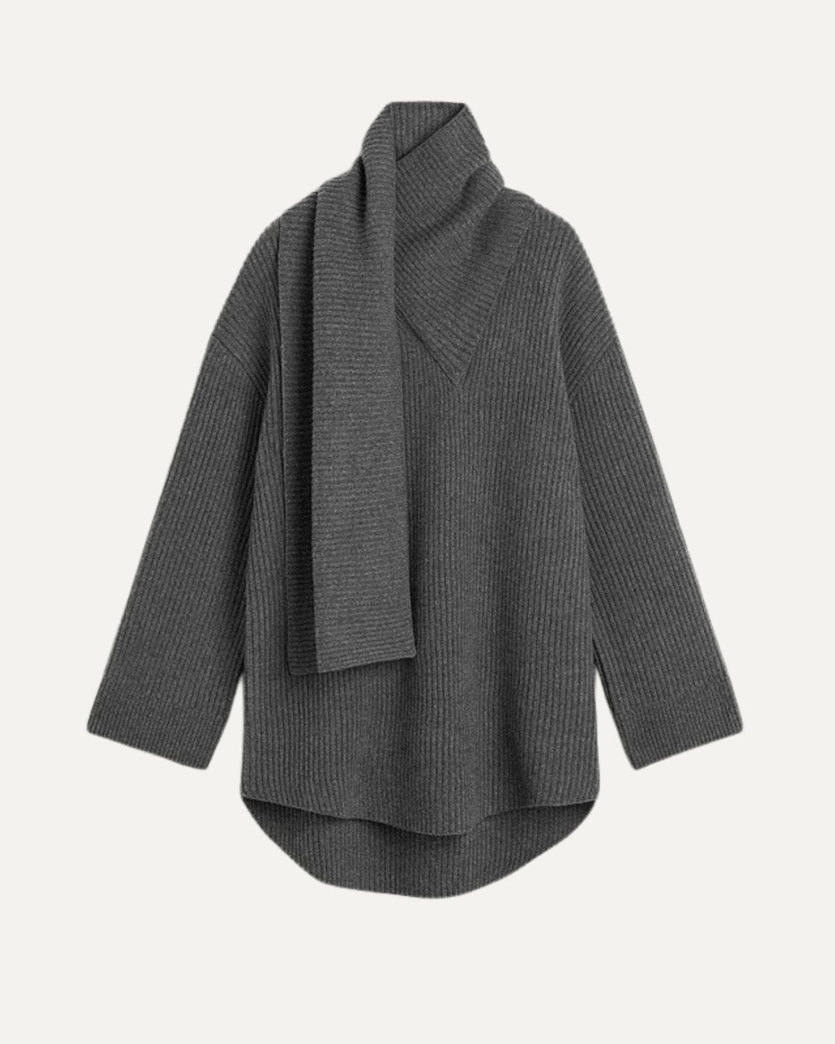 Cloud Wool Blend Sweater Knit Long Scarf – Paris Grey