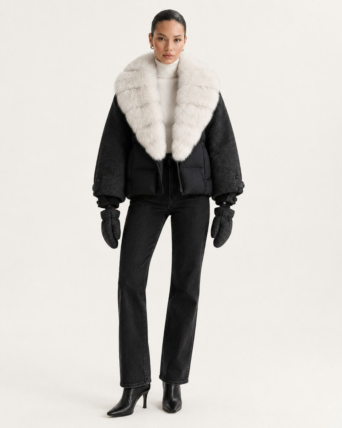 NY Quilted Duck Down Puffer Jacket with Detachable Collar – view 13