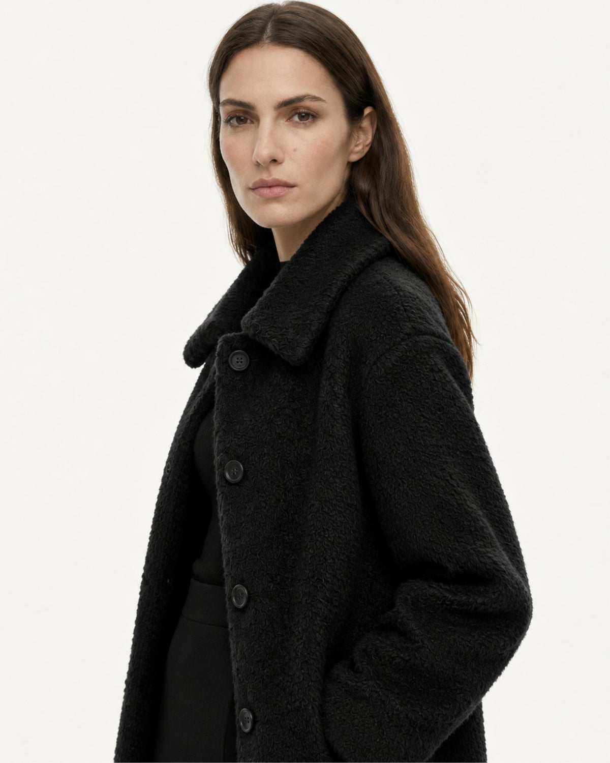Relaxed Mid-Length Suri Alpaca Single-Button Lapel Coat – view 12