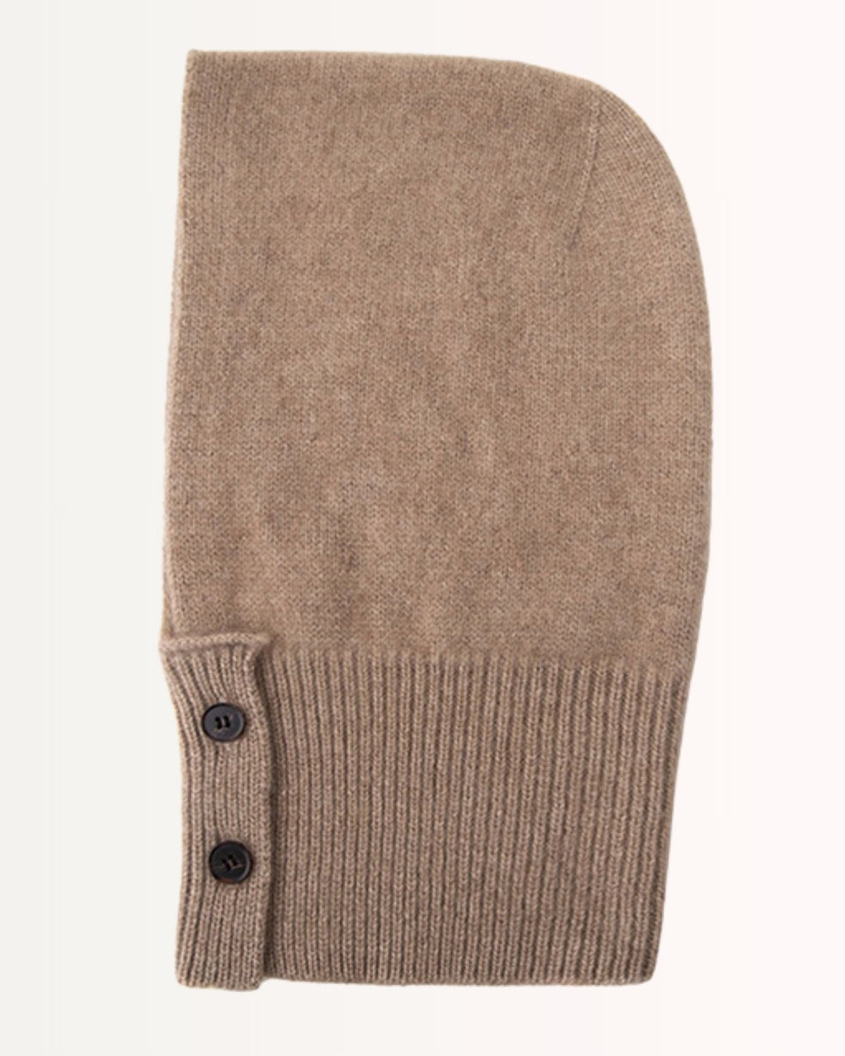 Pure Cashmere Knitted Hat with Front Button Detail – view 2