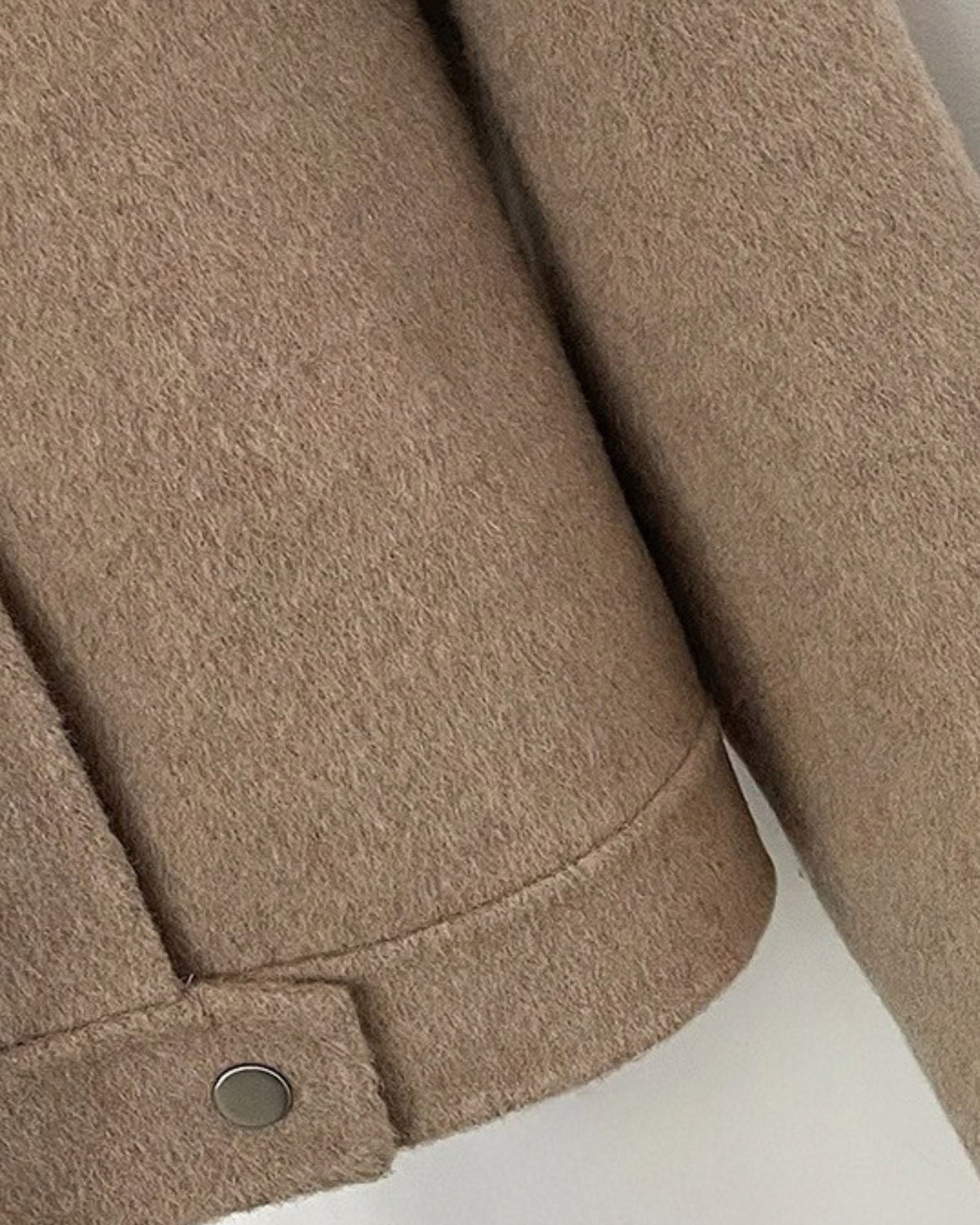 Short Double-Faced Wool Coat with Single Button – view 16