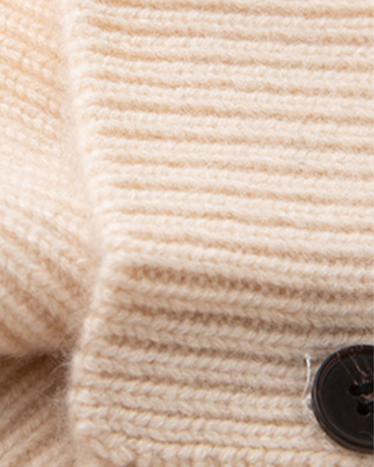Pure Cashmere Knitted Hat with Front Button Detail – view 4
