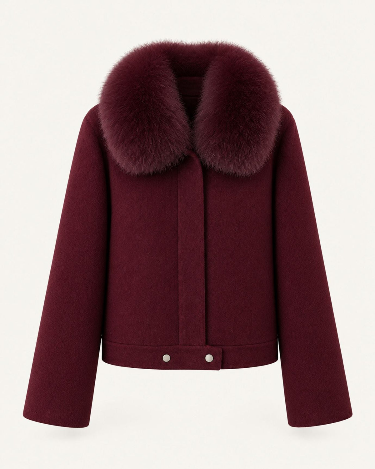 Short Double-Faced Wool Coat with Single Button – view 6