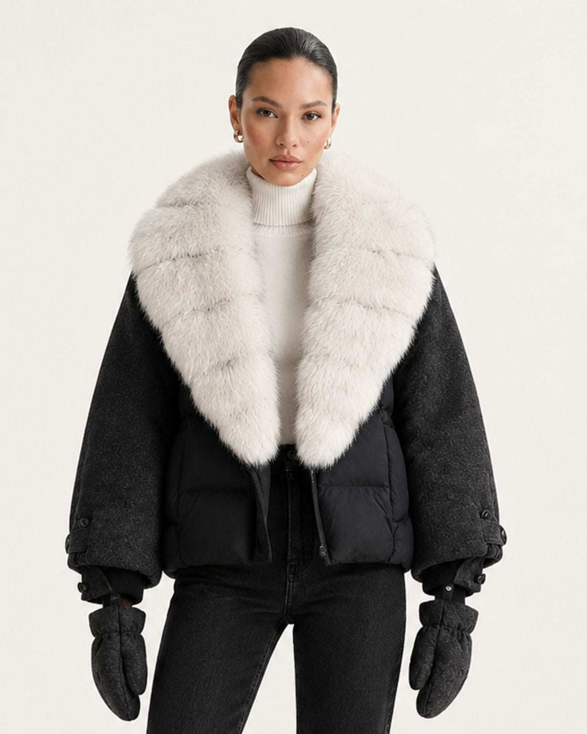 NY Quilted Duck Down Puffer Jacket with Detachable Collar – view 15