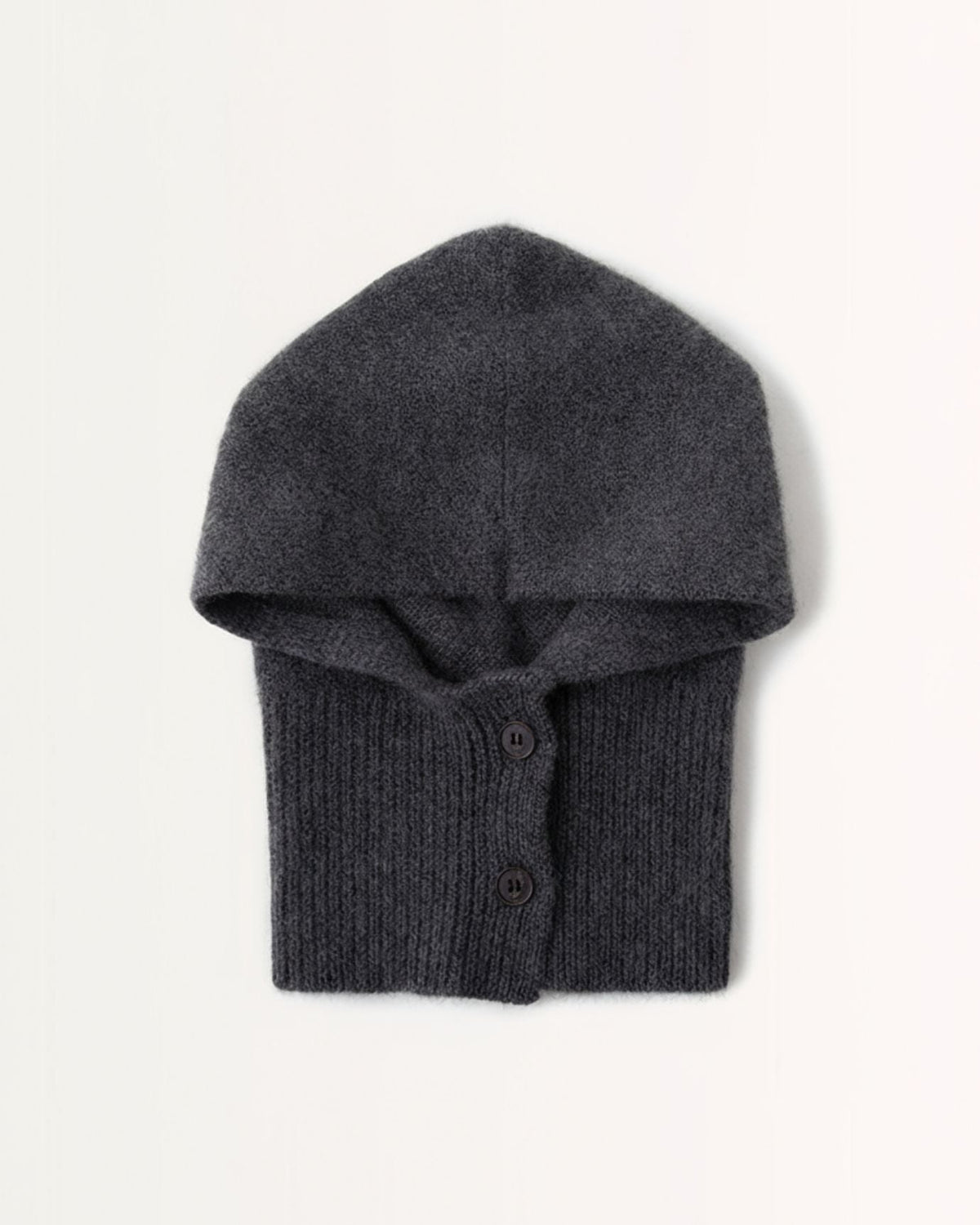 Pure Cashmere Knitted Hat with Front Button Detail – view 5