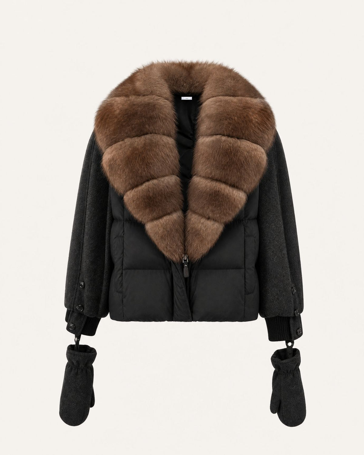 NY Quilted Duck Down Puffer Jacket with Detachable Collar – view 5