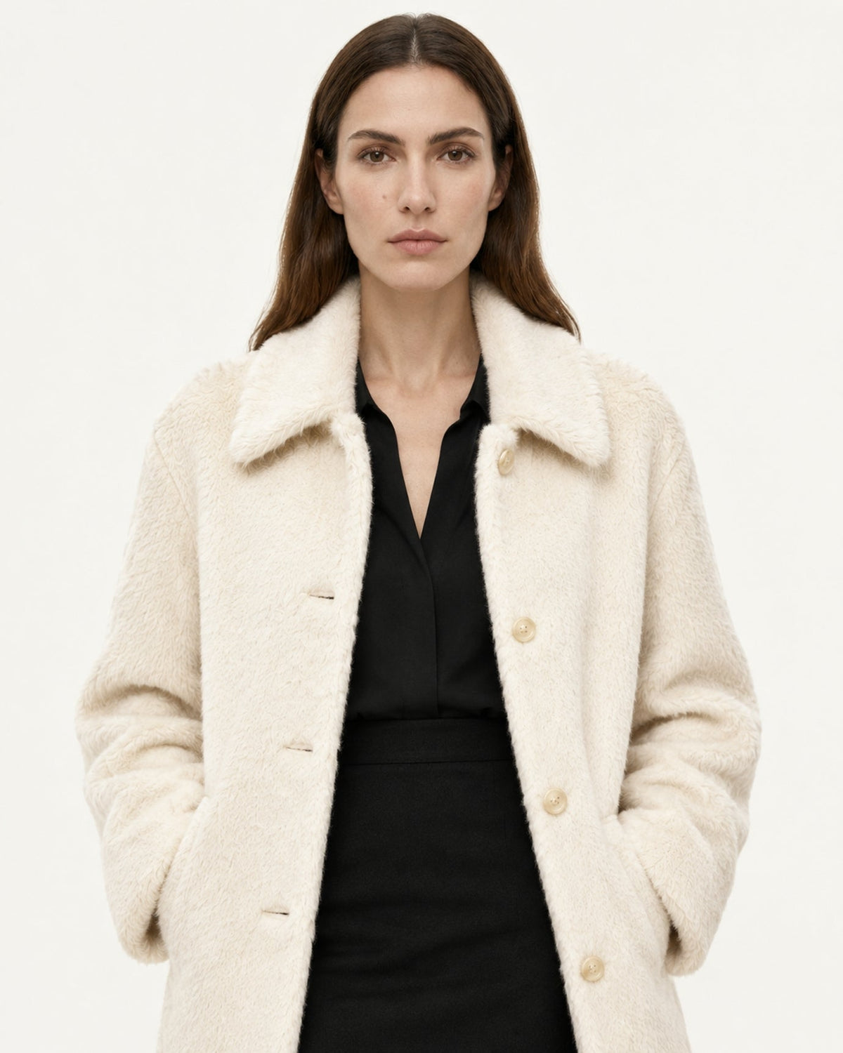 Relaxed Mid-Length Suri Alpaca Single-Button Lapel Coat – view 2