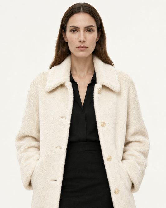 Relaxed Mid-Length Suri Alpaca Single-Button Lapel Coat – view 2