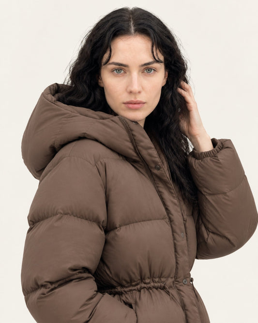 New York Mid-Length Hooded Goose Down Puffer Jacket with Fleece Lining – view 2