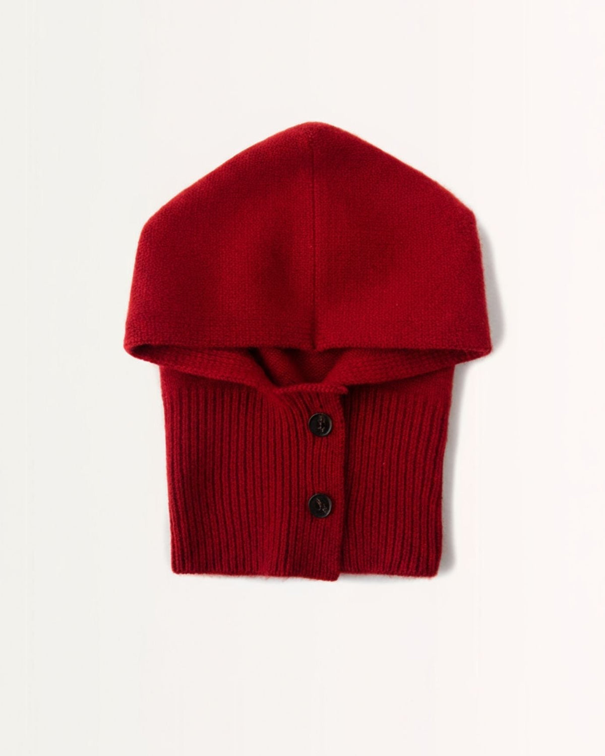 Pure Cashmere Knitted Hat with Front Button Detail – view 7