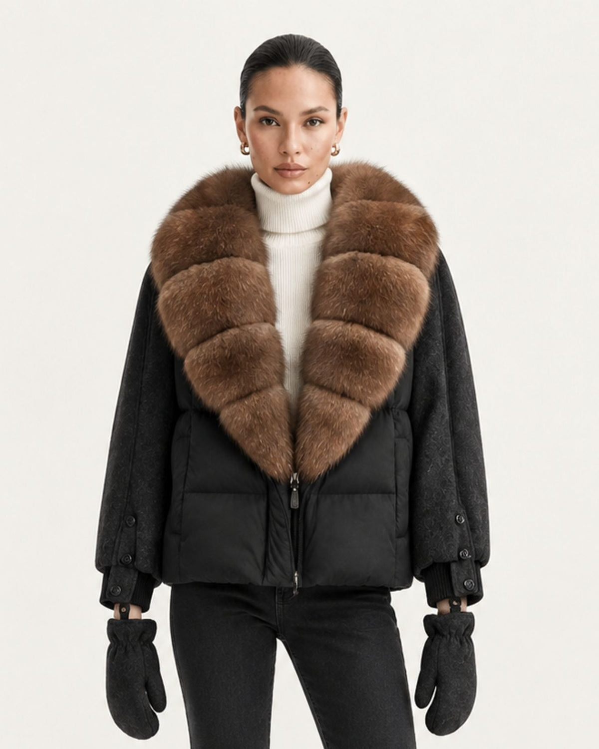NY Quilted Duck Down Puffer Jacket with Detachable Collar – view 6