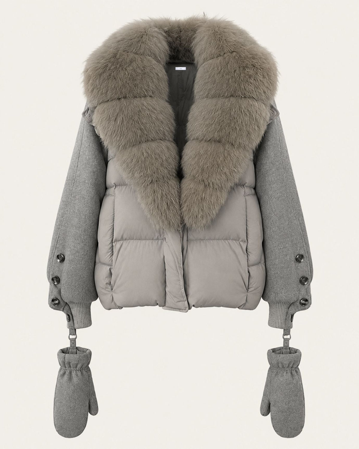 NY Quilted Duck Down Puffer Jacket with Detachable Collar – view 16