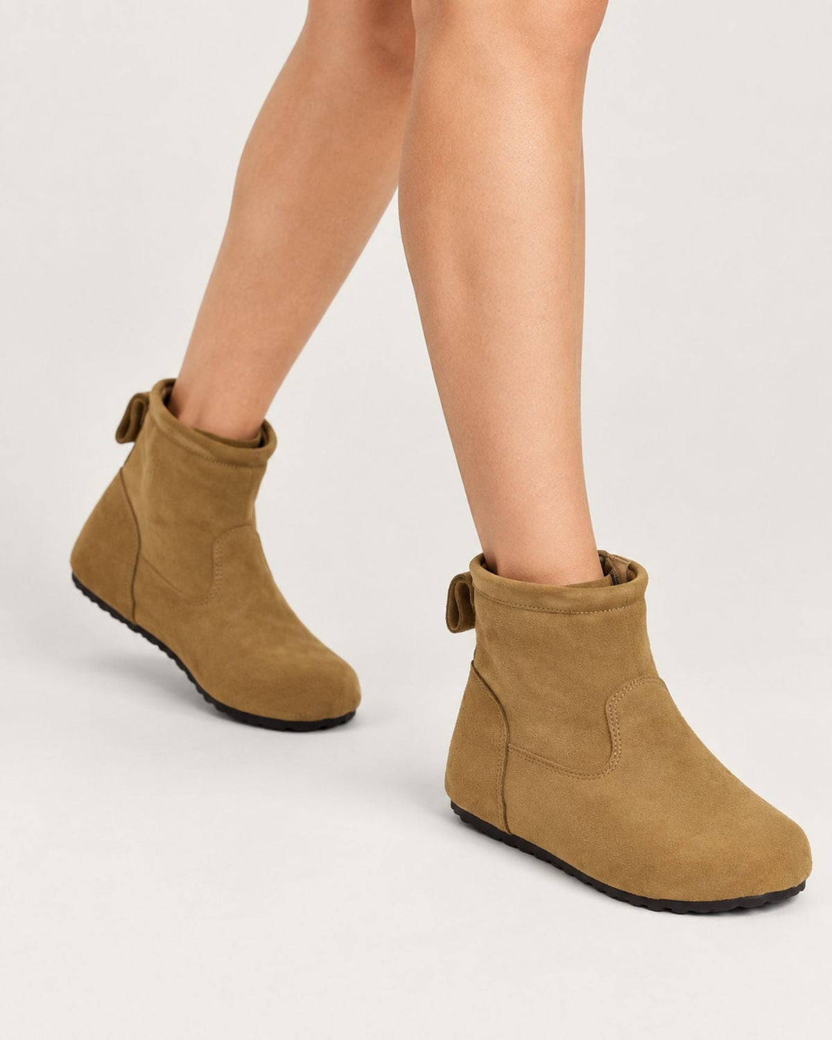 Retro Nubuck Leather Hidden Wedge Ankle Boots with Pigskin Lining – view 8