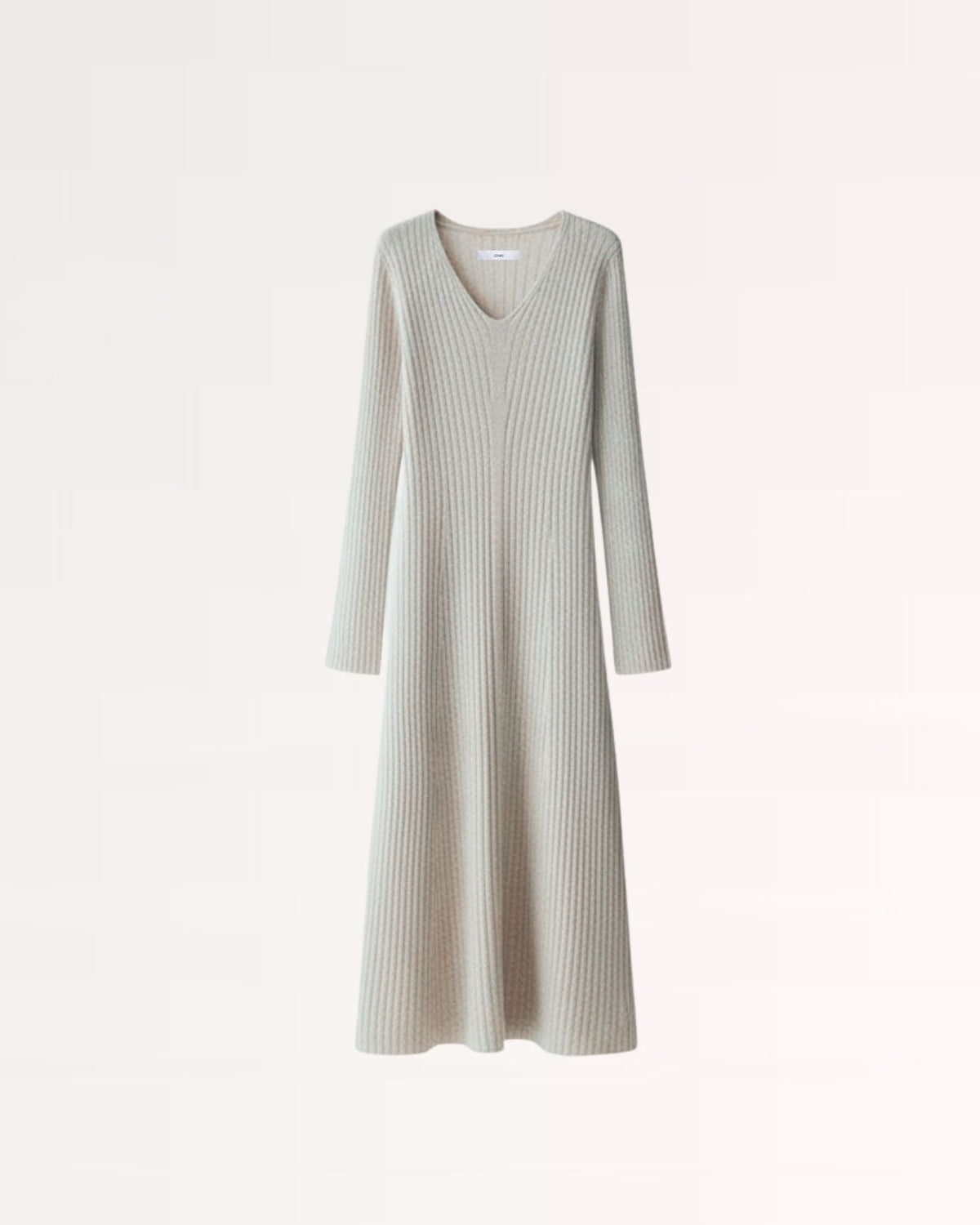 100% Cashmere V-Neck Dress with Relaxed Natural Drape – view 9