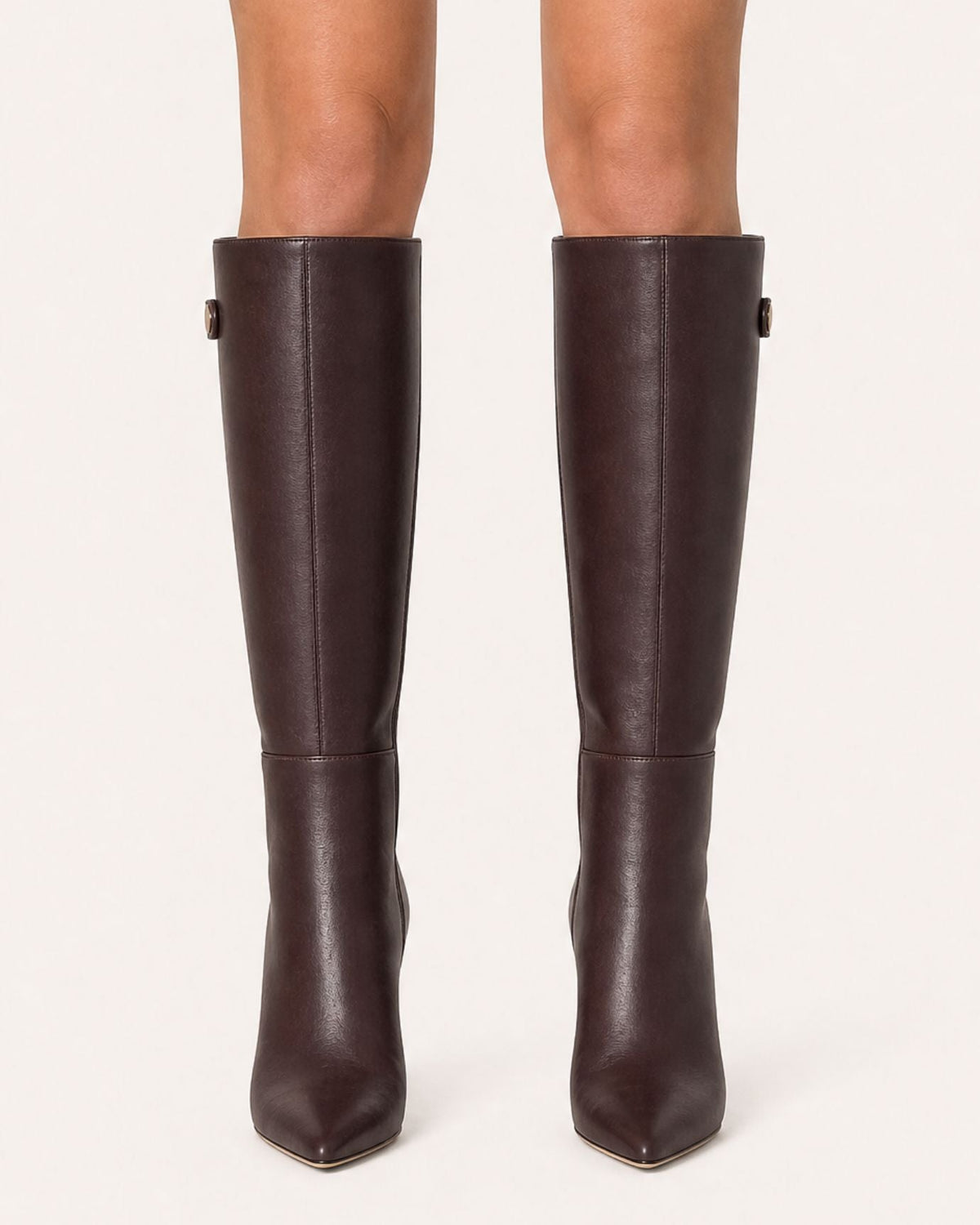 Pointed Toe Straight Shaft High Heel Boots with Leather Lining – view 11