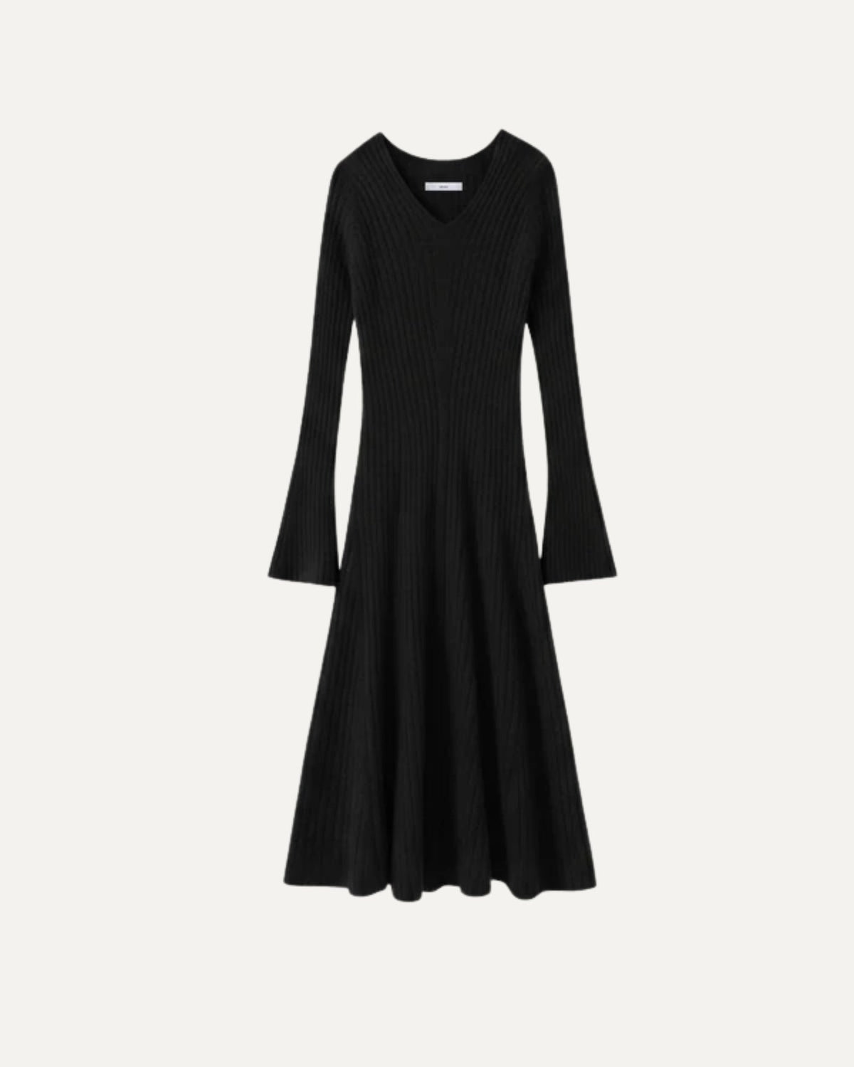 100% Cashmere V-Neck Dress with Relaxed Natural Drape – view 7
